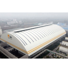 gran amplio operación conveniente operación arqueada marco de espacio construcción de techo de almacenamiento de carbón a granel cobertizo